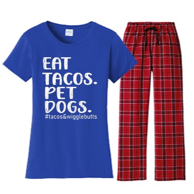 Vintage Eat Tacos Pet Dogs Tacos Women's Flannel Pajama Set