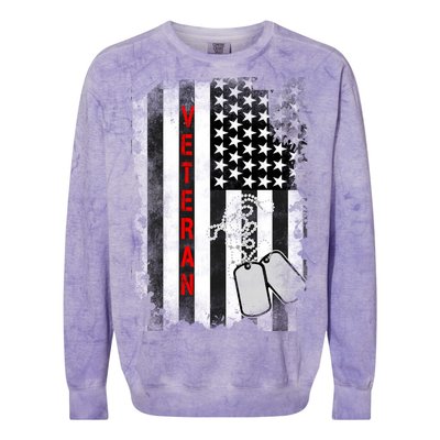 Veteran American Flag Colorblast Crewneck Sweatshirt