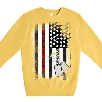 Veteran American Flag Premium Crewneck Sweatshirt