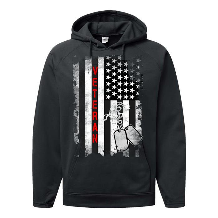 Veteran American Flag Performance Fleece Hoodie