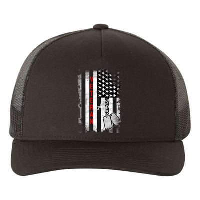 Veteran American Flag Yupoong Adult 5-Panel Trucker Hat