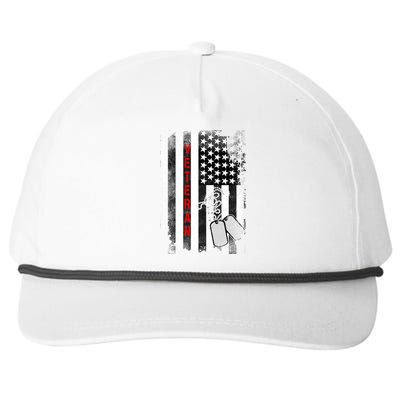 Veteran American Flag Snapback Five-Panel Rope Hat