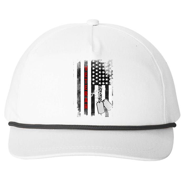 Veteran American Flag Snapback Five-Panel Rope Hat