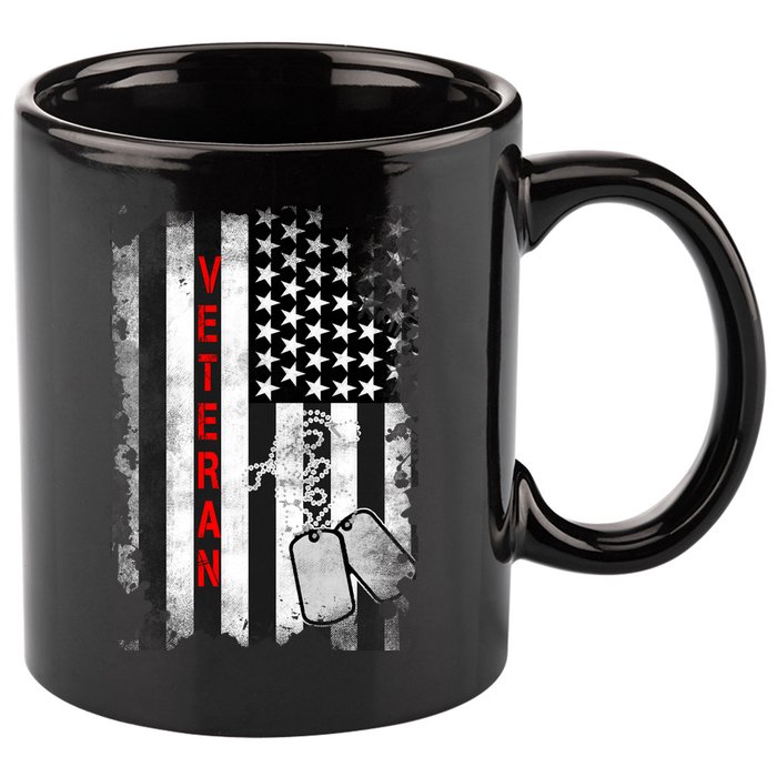 Veteran American Flag 11oz C Handle Ceramic Mug