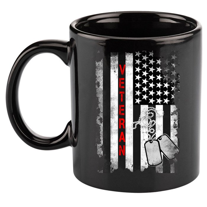 Veteran American Flag 11oz C Handle Ceramic Mug