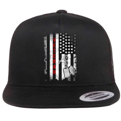 Veteran American Flag Flat Bill Trucker Hat