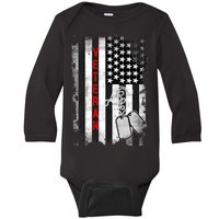 Veteran American Flag Baby Long Sleeve Bodysuit