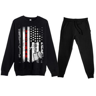 Veteran American Flag Premium Crewneck Sweatsuit Set