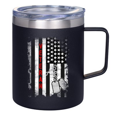 Veteran American Flag 12oz Stainless Steel Coffee Mug