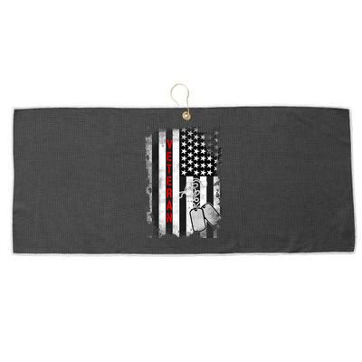 Veteran American Flag Large Microfiber Waffle Golf Towel