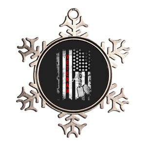 Veteran American Flag Metallic Star Ornament