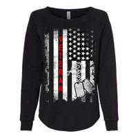 Veteran American Flag Womens California Wash Sweatshirt