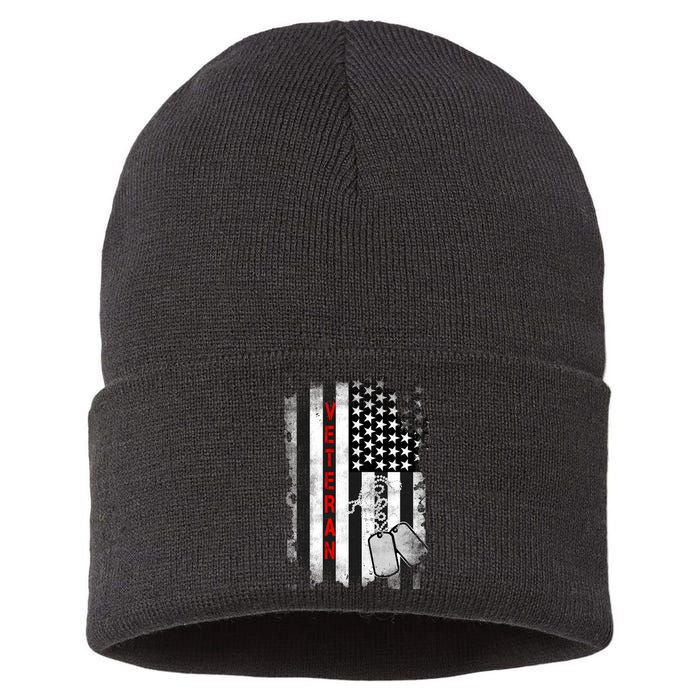 Veteran American Flag Sustainable Knit Beanie