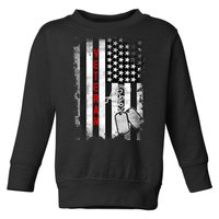 Veteran American Flag Toddler Sweatshirt