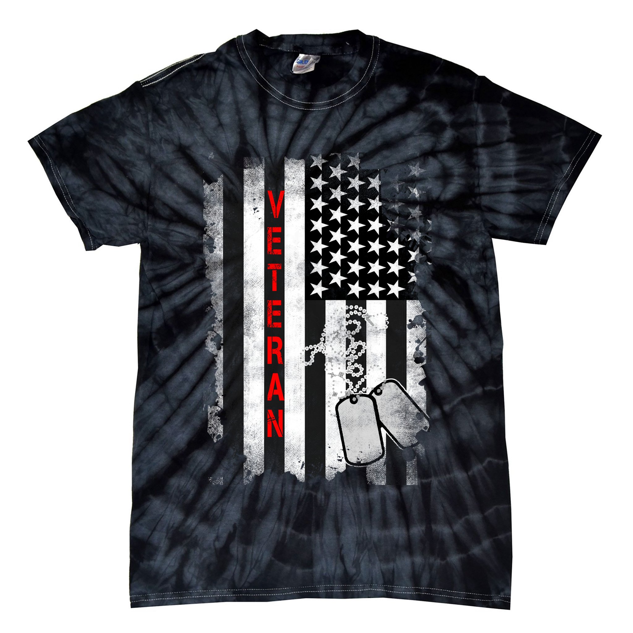 Veteran American Flag Tie-Dye T-Shirt