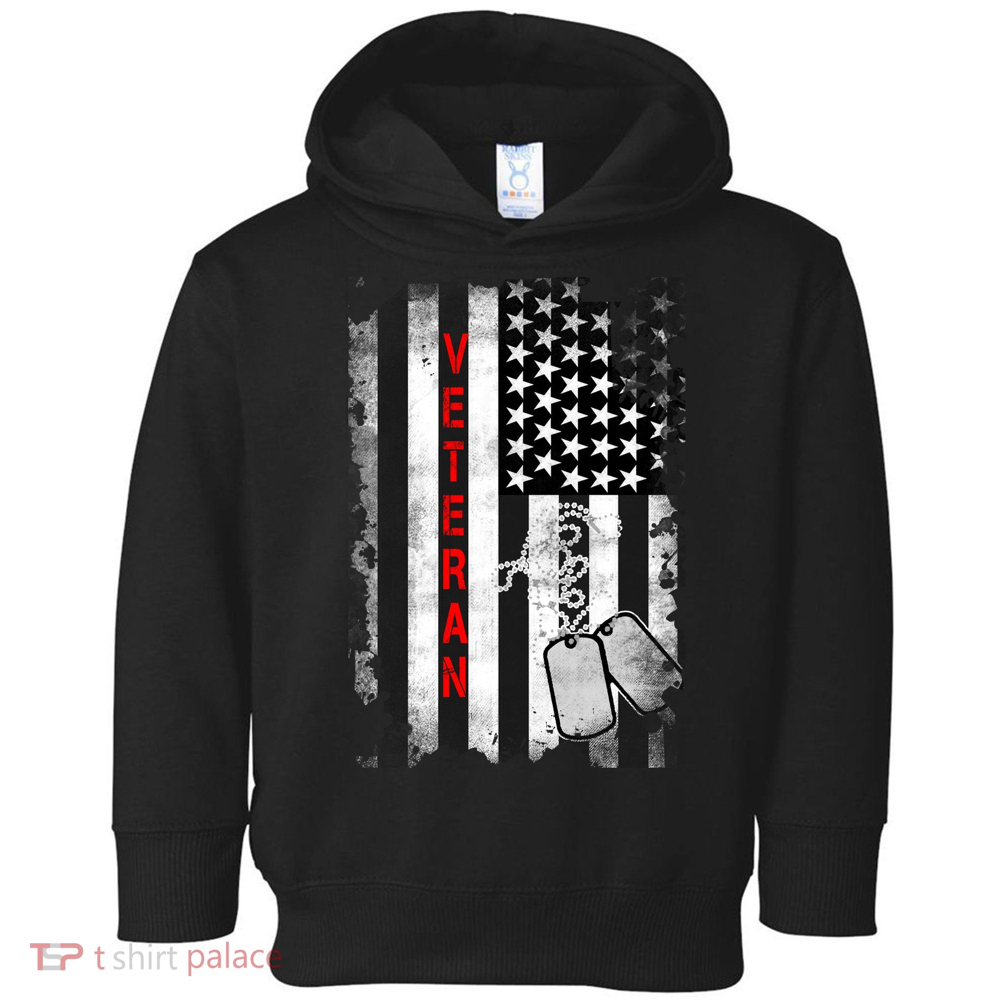Veteran American Flag Toddler Hoodie