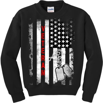 Veteran American Flag Kids Sweatshirt