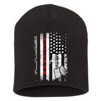 Veteran American Flag Short Acrylic Beanie