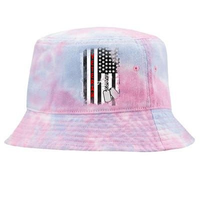 Veteran American Flag Tie-Dyed Bucket Hat