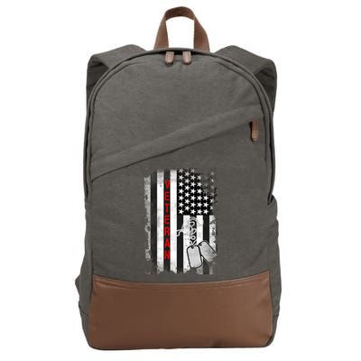 Veteran American Flag Cotton Canvas Backpack