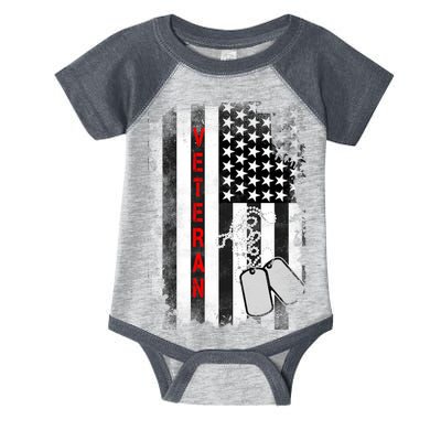 Veteran American Flag Infant Baby Jersey Bodysuit