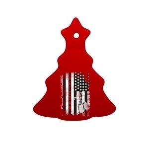 Veteran American Flag Ceramic Tree Ornament