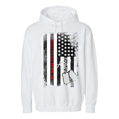 Veteran American Flag Garment-Dyed Fleece Hoodie