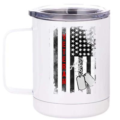 Veteran American Flag 12 oz Stainless Steel Tumbler Cup