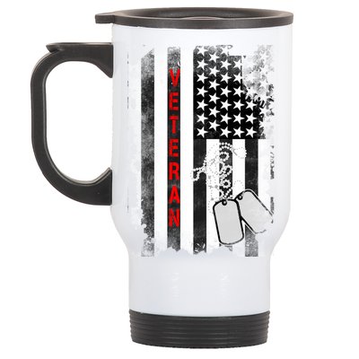 Veteran American Flag Stainless Steel Travel Mug