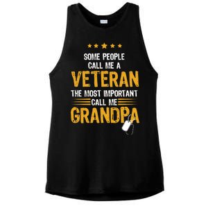 Veteran Grandpa Ladies PosiCharge Tri-Blend Wicking Tank