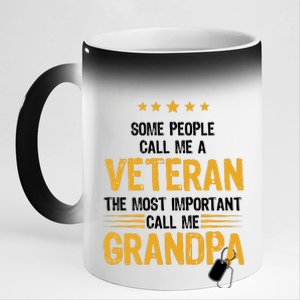 Veteran Grandpa 11oz Black Color Changing Mug