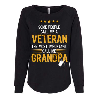 Veteran Grandpa Womens California Wash Sweatshirt