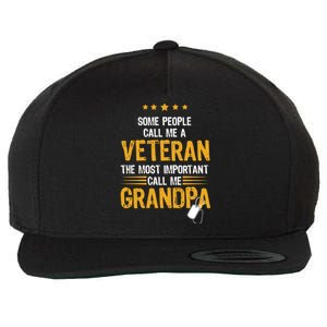 Veteran Grandpa Wool Snapback Cap