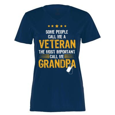 Veteran Grandpa Women's Momentum V-Neck T-Shirt