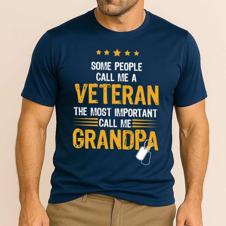 Veteran Grandpa Cooling Performance Crew T-Shirt