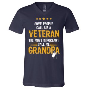 Veteran Grandpa V-Neck T-Shirt