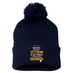 Veteran Grandpa Pom Pom 12in Knit Beanie