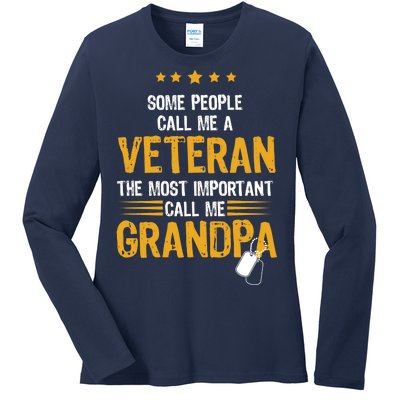 Veteran Grandpa Ladies Long Sleeve Shirt