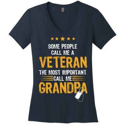 Veteran Grandpa Women's V-Neck T-Shirt