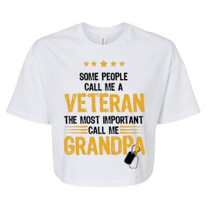 Veteran Grandpa Bella+Canvas Jersey Crop Tee