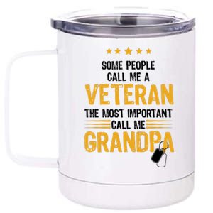 Veteran Grandpa 12 oz Stainless Steel Tumbler Cup