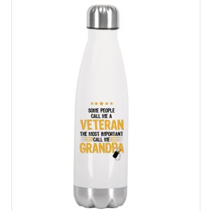 Veteran Grandpa Stainless Steel Insulated Water Bottle