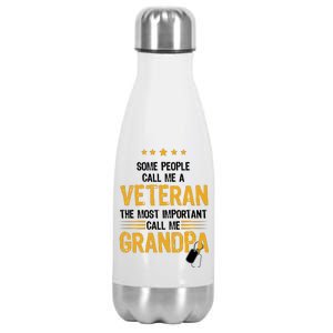 Veteran Grandpa Stainless Steel Insulated Water Bottle