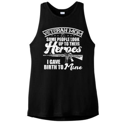 Veteran Mom Gave Birth To My Hero Ladies PosiCharge Tri-Blend Wicking Tank