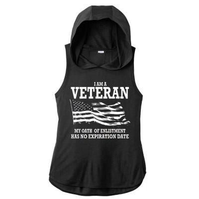 Veteran My Oath Of Enlistment Has No Expiration Date Ladies PosiCharge Tri-Blend Wicking Draft Hoodie Tank