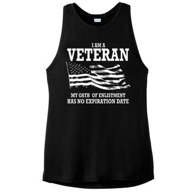 Veteran My Oath Of Enlistment Has No Expiration Date Ladies PosiCharge Tri-Blend Wicking Tank