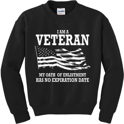 Veteran My Oath Of Enlistment Has No Expiration Date Kids Sweatshirt