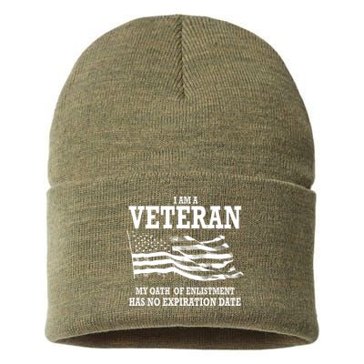 Veteran My Oath Of Enlistment Has No Expiration Date Sustainable Knit Beanie