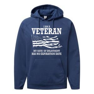 Veteran My Oath Of Enlistment Has No Expiration Date Performance Fleece Hoodie