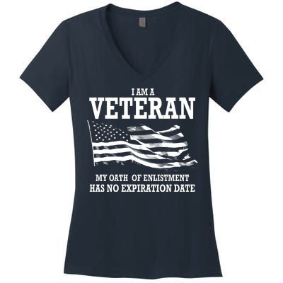 Veteran My Oath Of Enlistment Has No Expiration Date Women's V-Neck T-Shirt